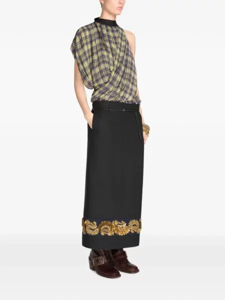 Vunena dugo suknja Dries Van Noten crna