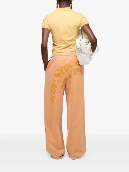 Tricou polo Acne Studios cu autograf galben
