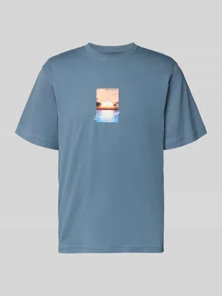 T-shirt o kroju regular fit z czystej bawełny model ASPEN' Selected Homme błękitna