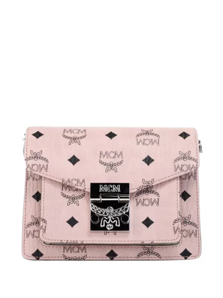 Geanta crossbody Mcm din piele cu imagine roz