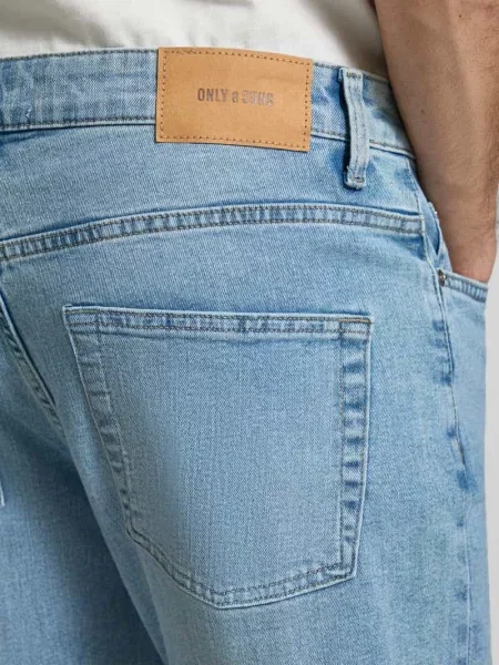 Jeansy krój regular fit z mieszanki bawełny model „WEFT” Only & Sons