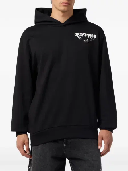 Hanorac cu glugă Philipp Plein cu glugă negru