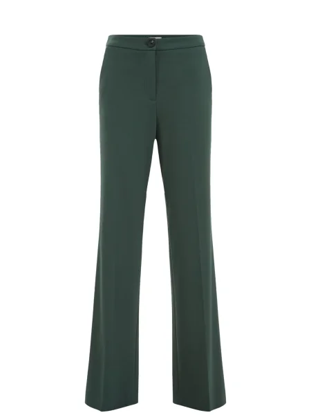 WE Fashion Pantaloni cu dungă închis verde