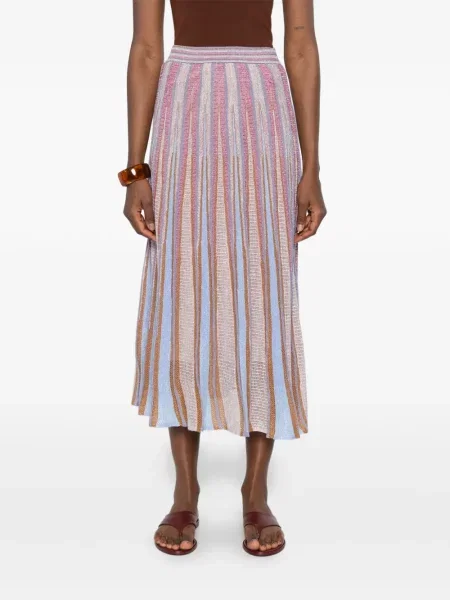 Fustă midi Forte_forte cu dungi roz