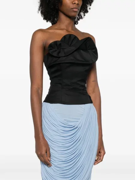 Bluzka Magda Butrym z gorsetem bez ramiączek czarna