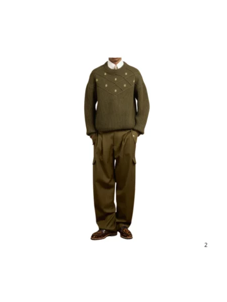 Sweter Drole De Monsieur wełniany zielony