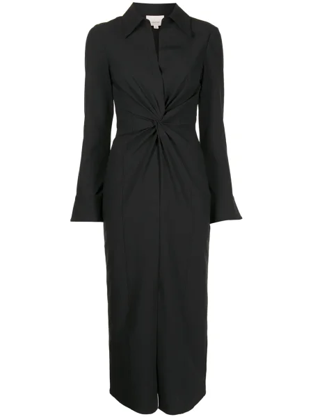Rochie tip cămașă Cinq A Sept până la genunchi de costum negru