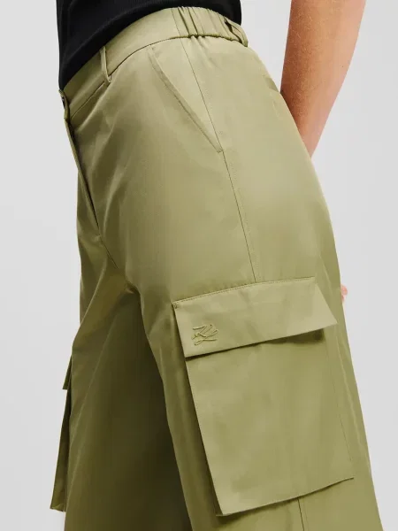 Karl Lagerfeld pantaloni femei drept medium waist verde