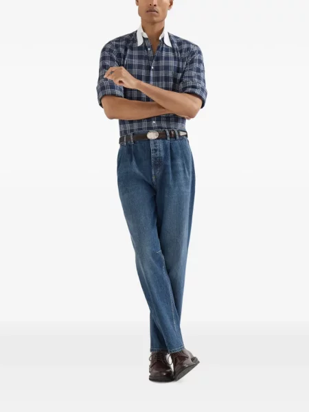 Pantaloni Brunello Cucinelli cu 5 buzunare albastru