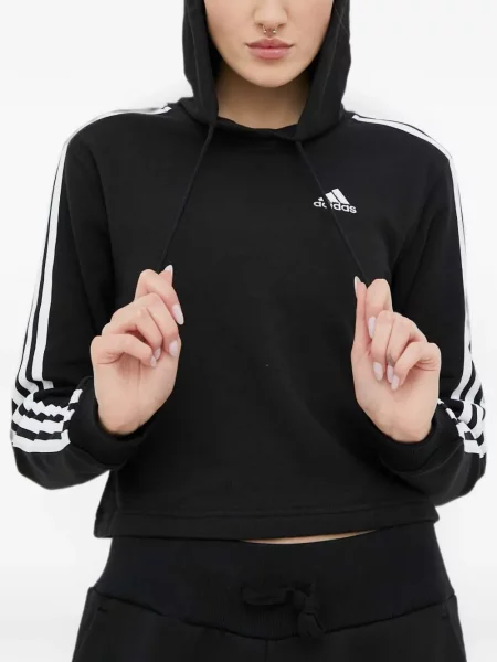 Ριγέ τρέξιμο μπλούζα Adidas από διχτυωτό κόκκινο