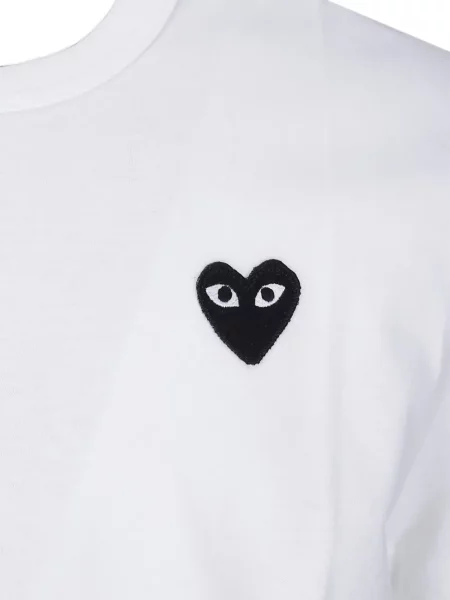 Tricou Comme Des Garcons Play cu imagine alb