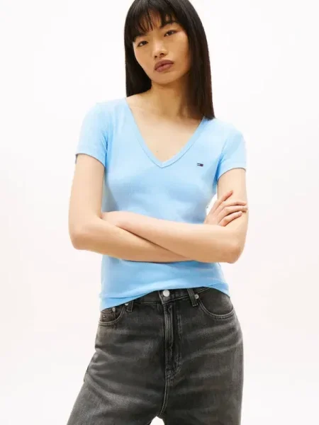 Tommy Jeans Tricou ESSENTIAL albastru