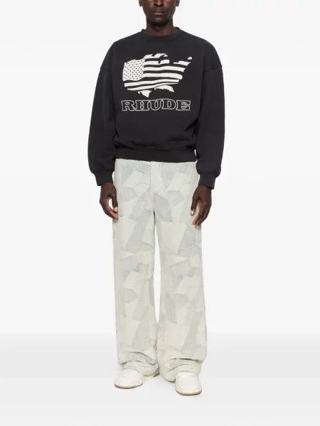 Pulover Rhude cu imagine negru