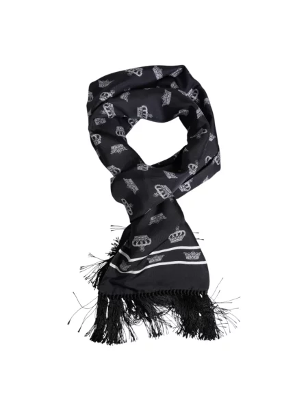Jedwabna szal Dolce And Gabbana czarna