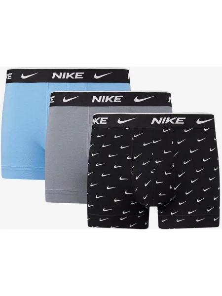 Bokserki Nike Trunk czarno szaro 3 sztuki S niebieskie