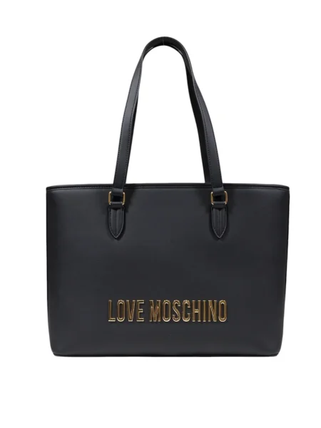 Lniana torebka Love Moschino czarna