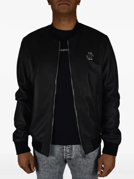Geacă bomber Philipp Plein cu autograf negru