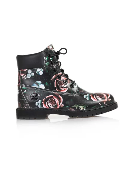 Botki Timberland skórzane w kwiatki