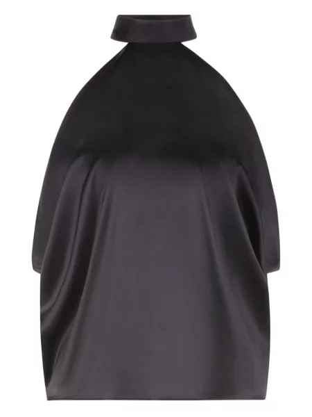 Bluză Nina Ricci din satin cu gât halter negru