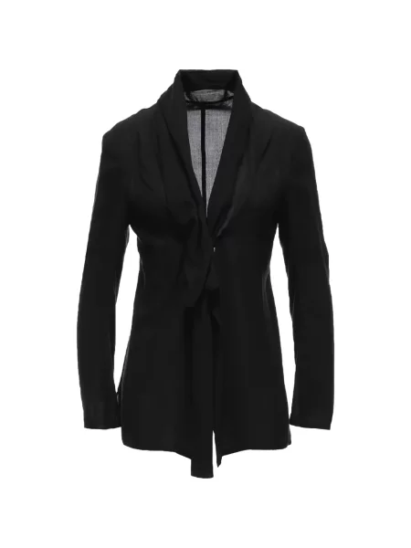 Lung bluză Yohji Yamamoto cu legături negru