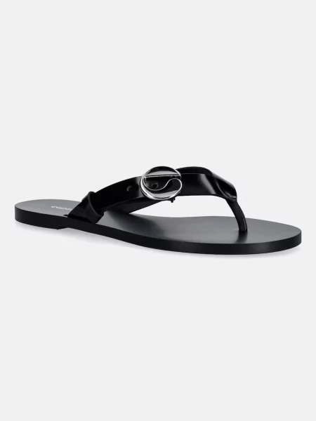 Coperni șlapi de piele C-logo negru