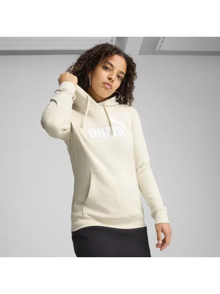 Bluza Z Kapturem ESS Logo beżowa