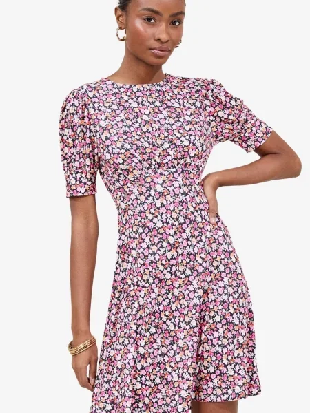 Lipsy Obleka svetlo oranžna / roza / svetlo roza črna