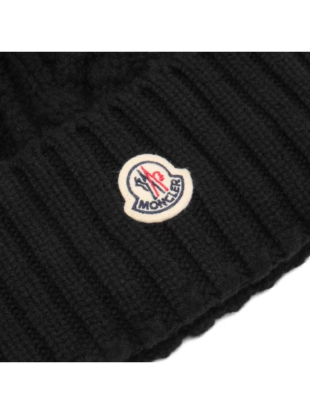Czapka Moncler z kaszmiru czarna