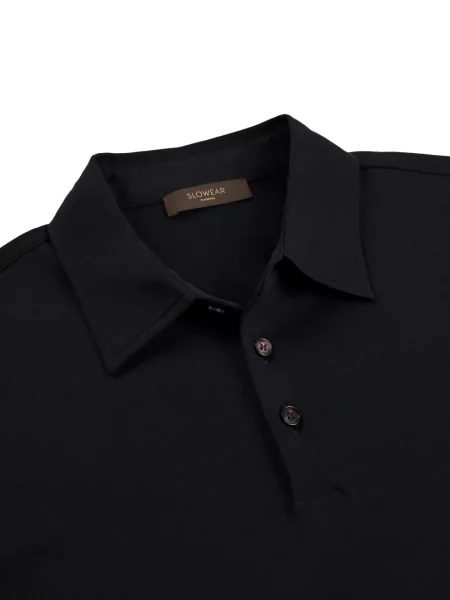 Tricou polo Slowear cu autograf negru