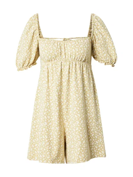 Miss Selfridge Salopeta galben pastel alb