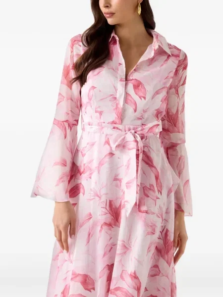 Rochie midi Guess cu model floral cu imagine alb