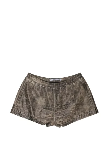 Pantaloni scurți Alexander Wang din piele maro