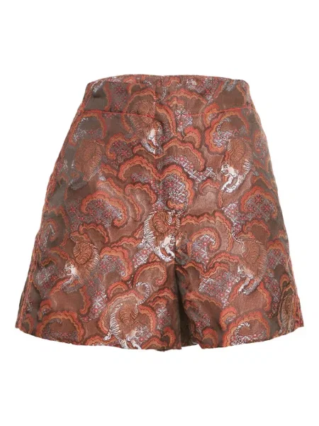 Szorty Sandro z wzorem paisley brązowe