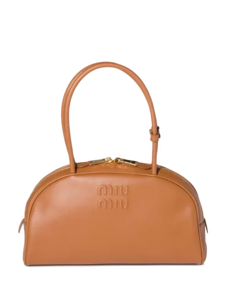 Geanta de piele Miu Miu din piele maro