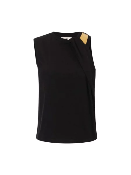 Top Elisabetta Franchi z dżerseju z dżetami czarny