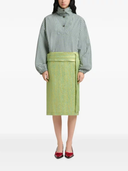Fustă midi Marni de mătase verde