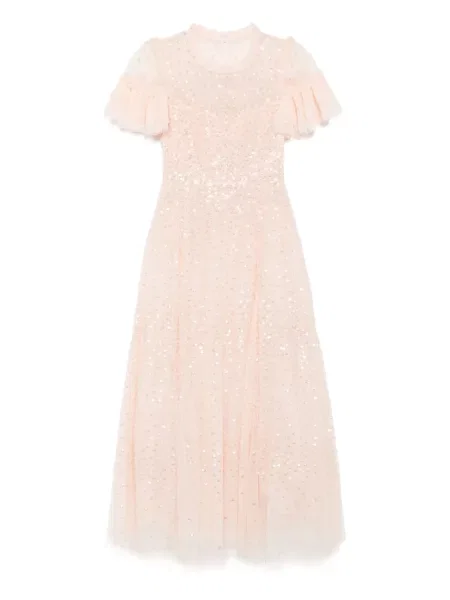 Haljina Needle & Thread na točke ružičasta