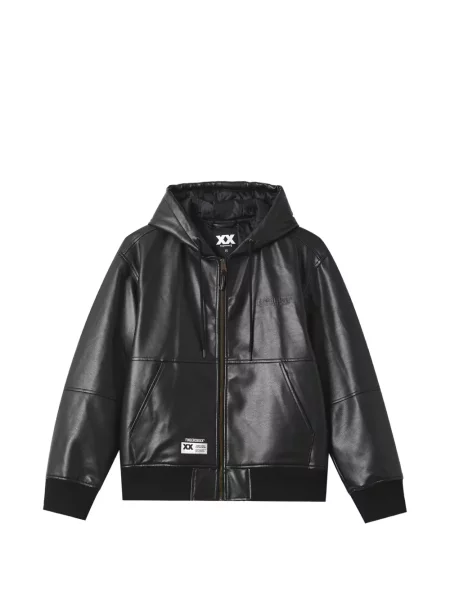Geanta de piele Fingercroxx cu glugă negru