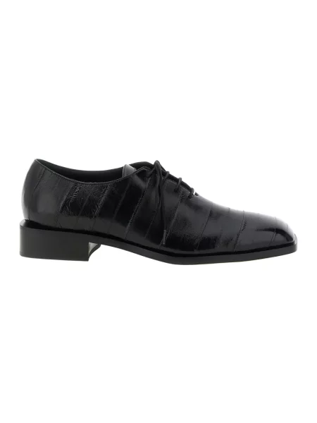 Półbuty Giuseppe Zanotti sznurowane koronkowe czarne