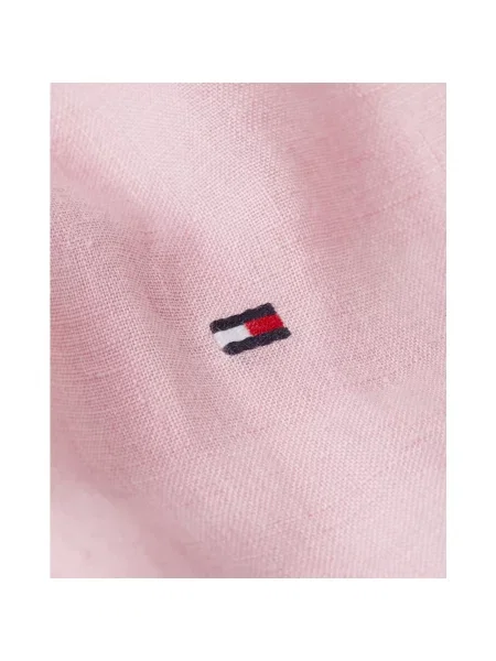 Lniana koszula Tommy Hilfiger różowa