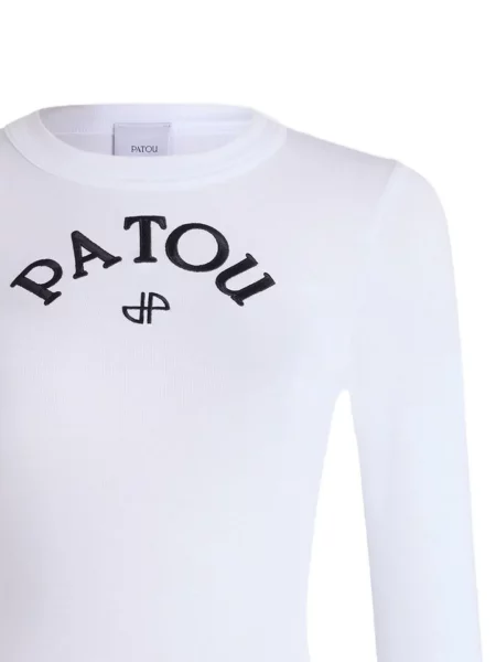 Lung tricou Patou cu imagine alb