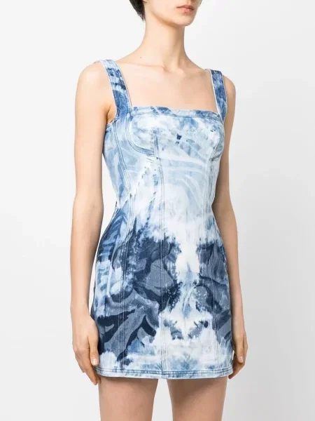 Rochie din denim Alberta Ferretti albastru