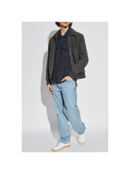 Lniana koszula Rag & Bone niebieska