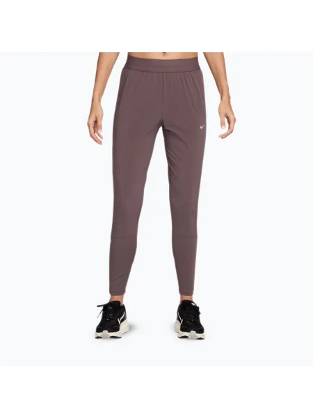 Дамски панталони за бягане Nike Swift Dri-Fit Mid-Rise tatoo кафяво