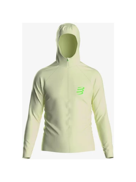Kurtka cienka z kapturem Compressport Hurricane Waterproof żółto limonkowy S żółta