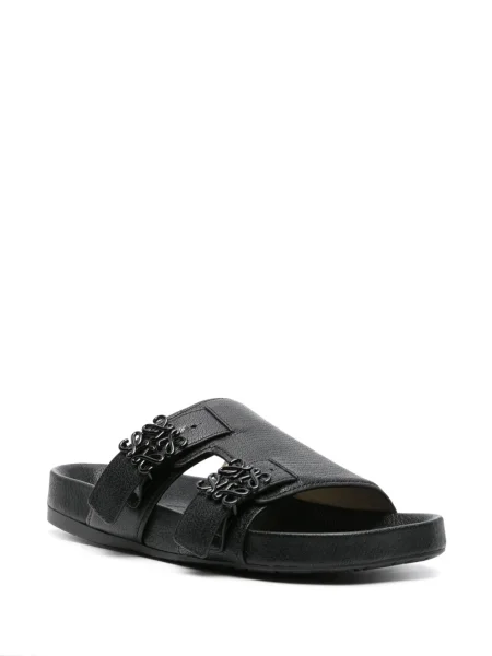 Papuci Loewe din piele cu cataramă negru