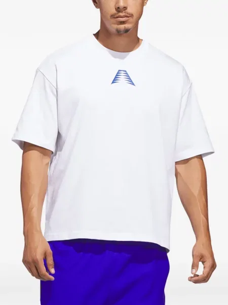 Apykaklė apkirptas marškinėliai Adidas be rankovių balta