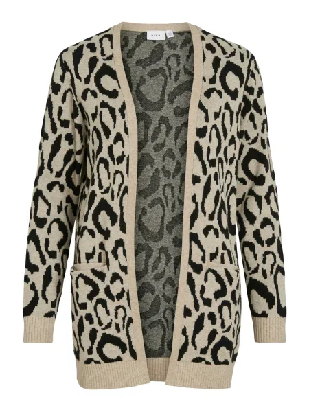 VILA Geacă tricotată VITif bej negru