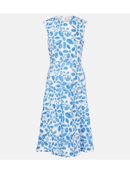 Rochie midi Marni cu imagine până la genunchi de costum albastru