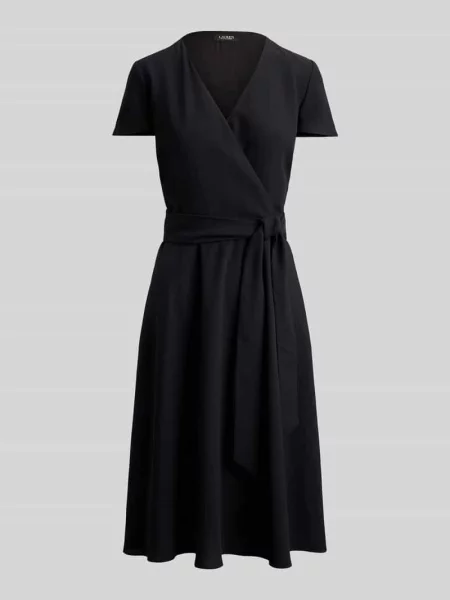 Taliowana sukienka casualowa z szyfonu Lauren Ralph Lauren czarna